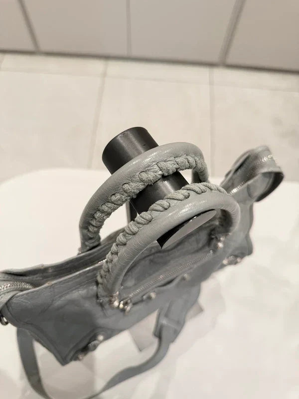 Balenciaga grey city leather handbag.